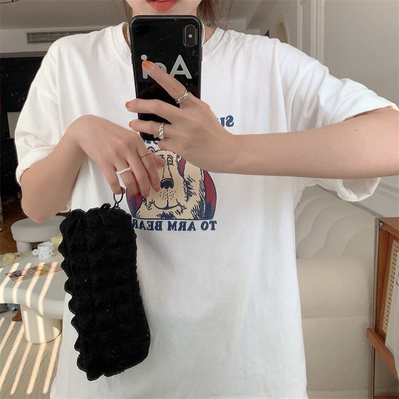 GUCSELECTED(B1863) กระเป๋าจัดระเบียบ+ใส่ดินสอ ผ้ายับ โทนสีพาสเทล