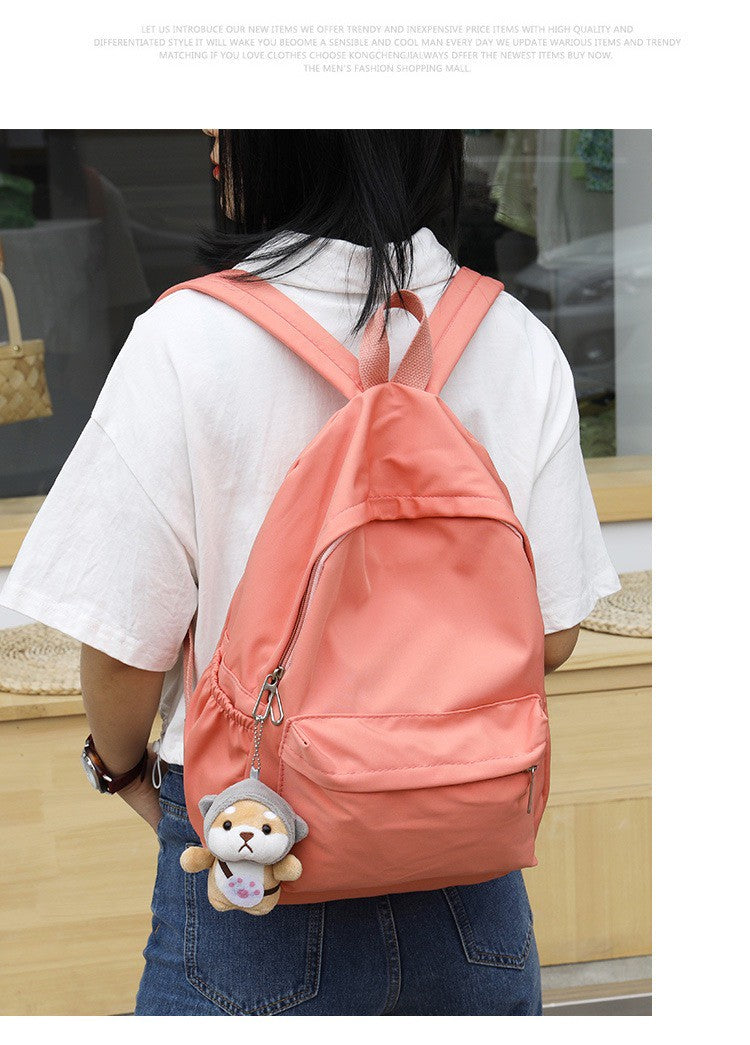 GUCSELECTED(B1868) กระเป๋าเป้สีพื้น ใบใหญ่**แถมเข็มกลัด**