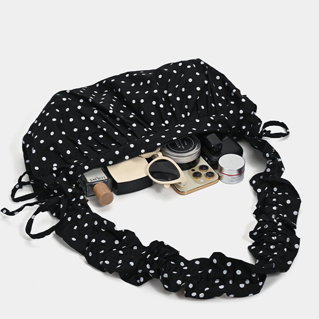 GUCSELECTED(B2448) กระเป๋าสะพายไหล่ลายจุด-ปรับสายย่นสะพายข้างได้