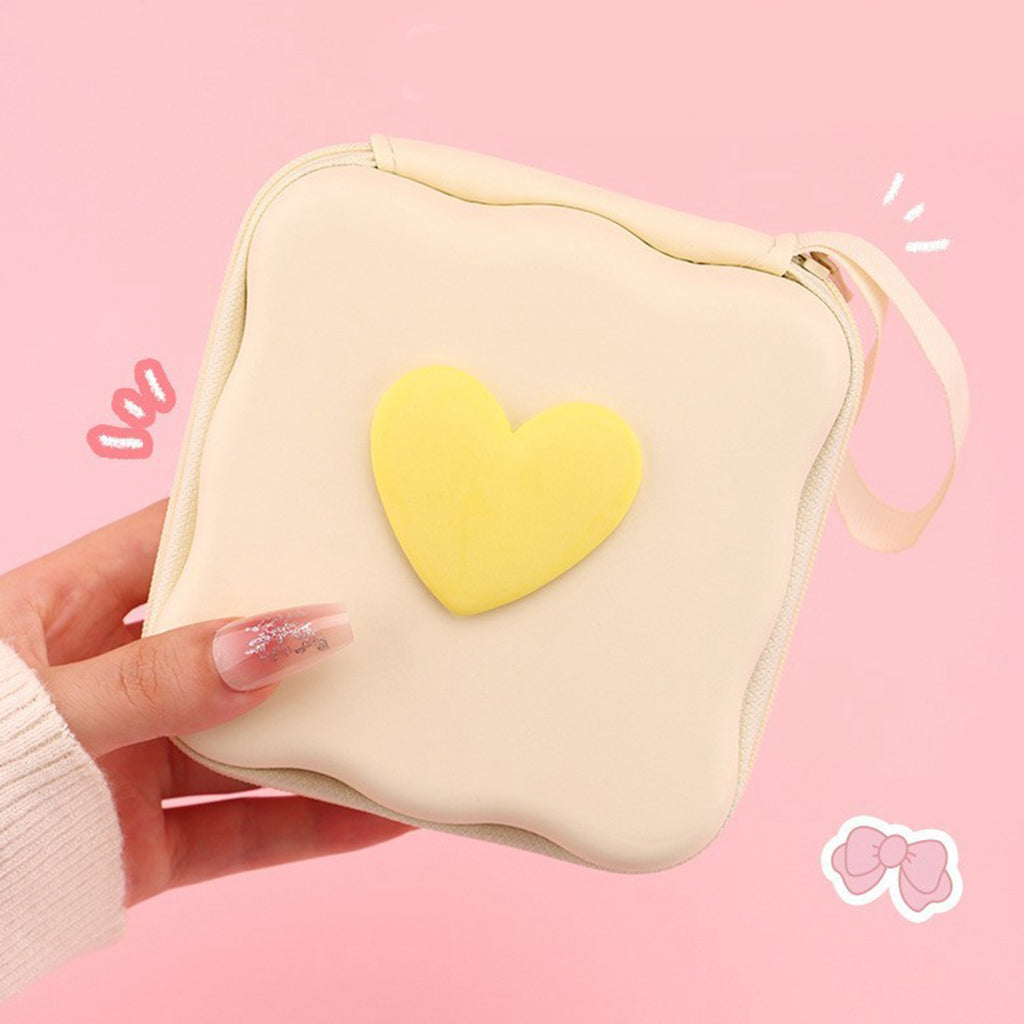 GUCSELECTED(B2347) กระเป๋าจัดระเบียบอเนกประสงค์หูฟัง สายชาร์จ ลายหัวใจ เก็บอุปกรณ์ที่ชาร์จแบต