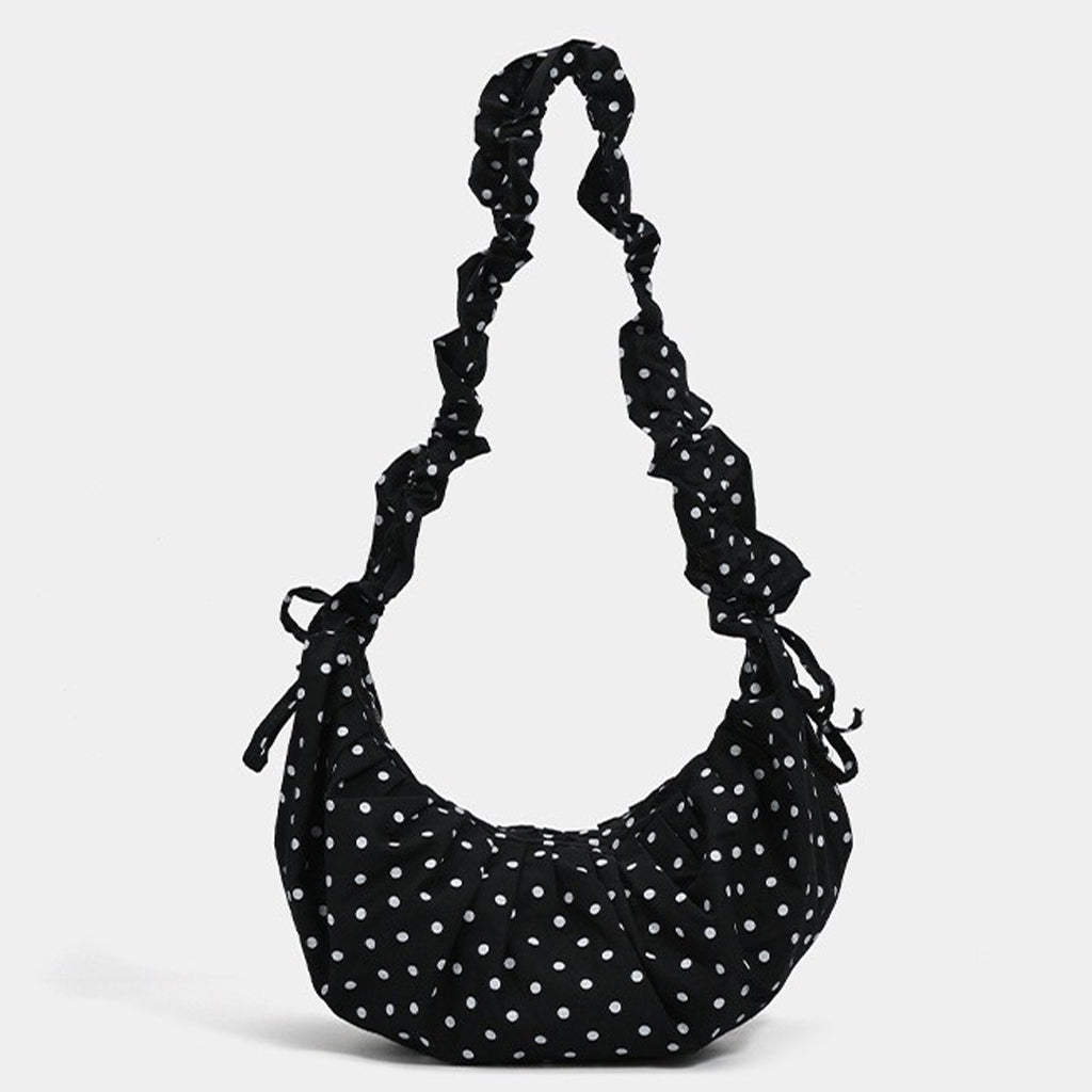 GUCSELECTED(B2448) กระเป๋าสะพายไหล่ลายจุด-ปรับสายย่นสะพายข้างได้