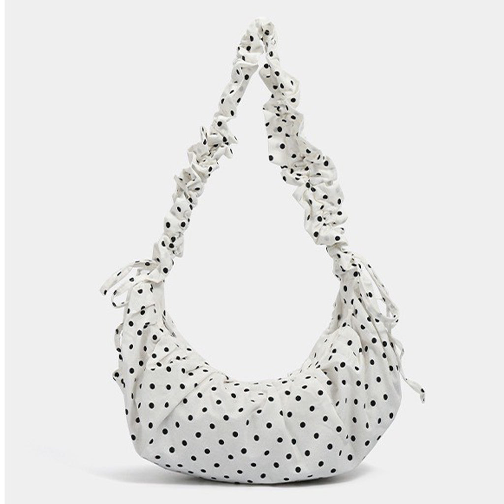 GUCSELECTED(B2448) กระเป๋าสะพายไหล่ลายจุด-ปรับสายย่นสะพายข้างได้