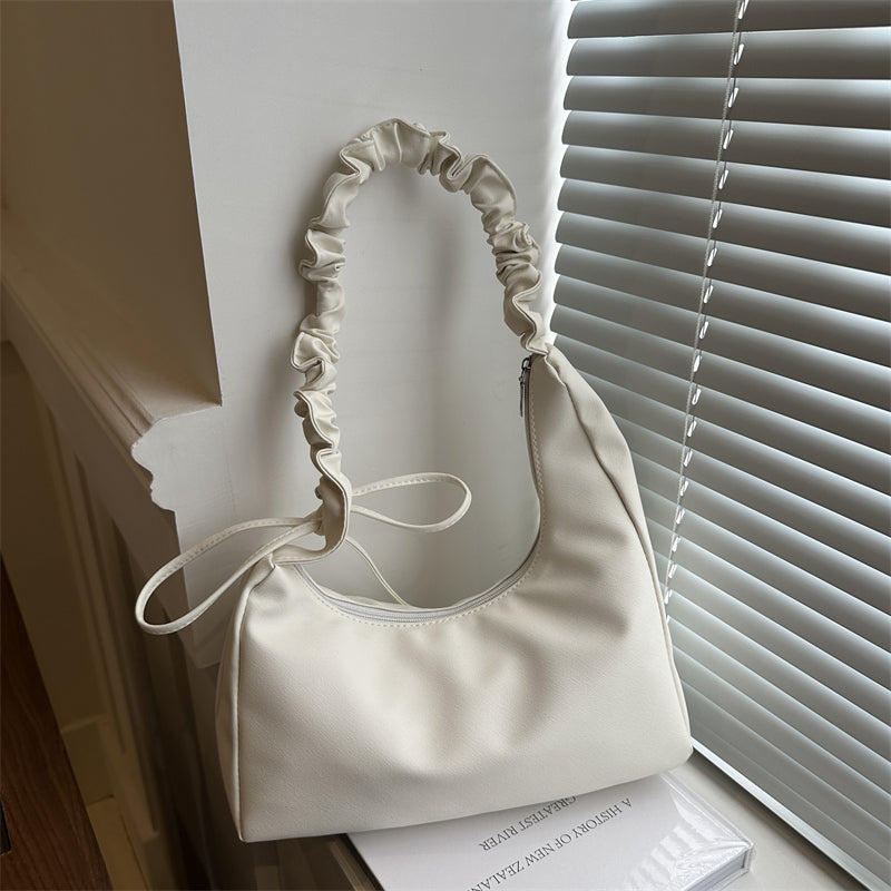 GUCSELECTED(B2070) กระเป๋าสะพายไหล่หนังพียู-ปรับสายย่นสะพายข้างได้