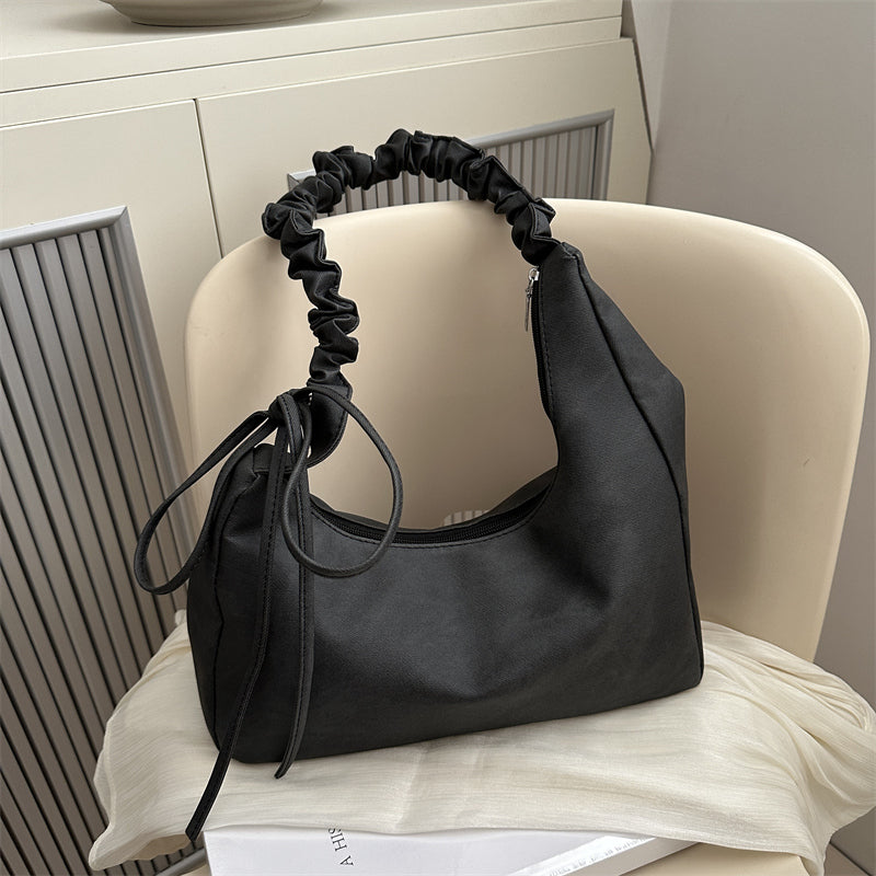 GUCSELECTED(B2070) กระเป๋าสะพายไหล่หนังพียู-ปรับสายย่นสะพายข้างได้