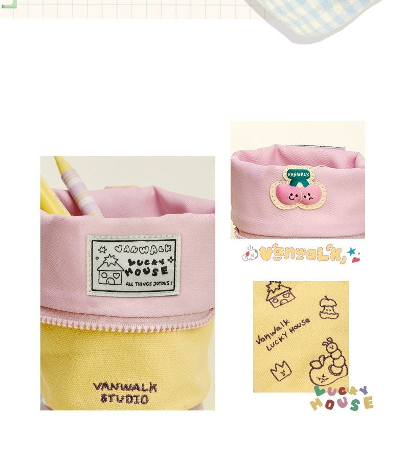 GUCSELECTED(B2299) กระเป๋าใส่ดินสอ-จัดระเบียบเครื่องสำอางค์-ทรงกระบอกพับได้