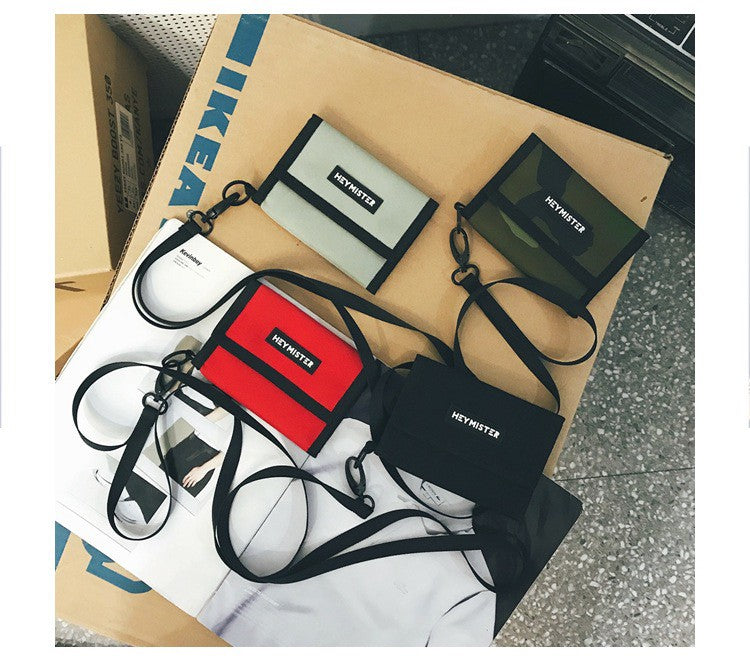 GUCSELECTED(B1721) กระเป๋าสตางค์ใบสั้นHEYMISTERมีสายคล้องคอ ใส่บัตร ใส่เหรียญ ใส่ธนบัตร