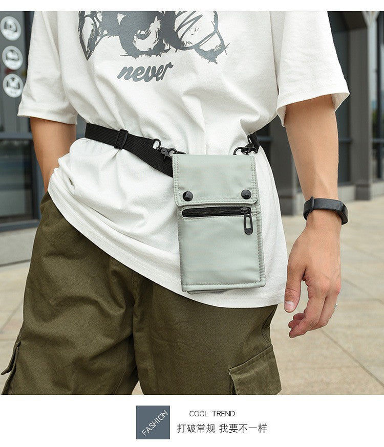 GUCSELECTED(B1773) กระเป๋าสะพายข้างผ้าไนล่อน ใส่โทรศัพท์ได้มีหลายช่อง+สายคล้องเป็นเหล็ก