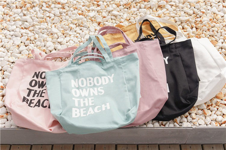 GUCSELECTED(B1783) กระเป๋าผ้าใบใหญ่ NOBODY OWNS THE BEACH ผ้าแคนวาสมี4สาย