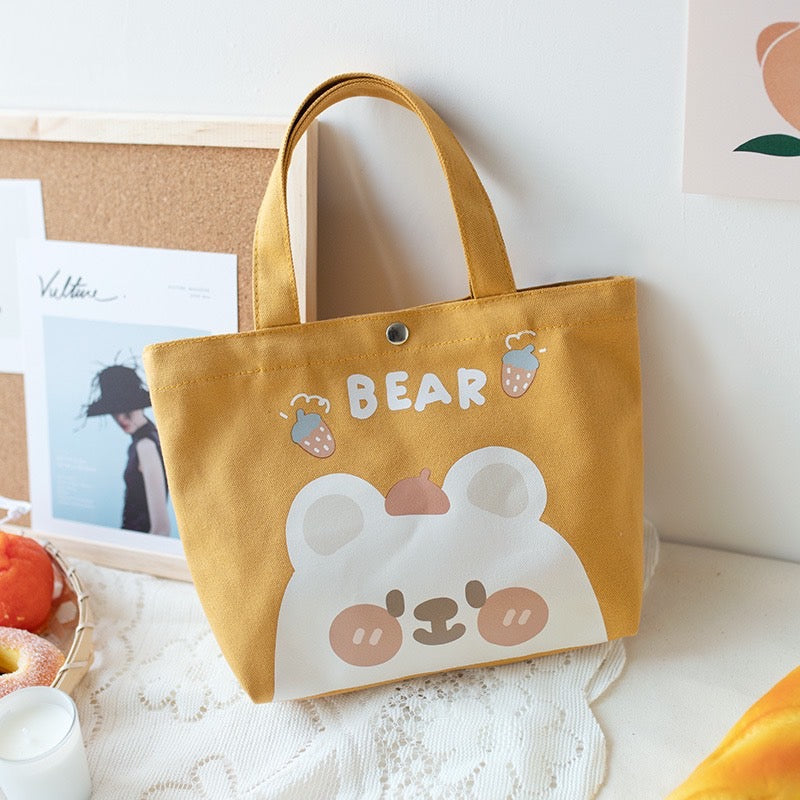 GUCSELECTED(B1798) กระเป๋าถือมินิ ʕ•ᴥ•ʔ BEAR สไตล์มินิมอลลายการ์ตูนมี6สี