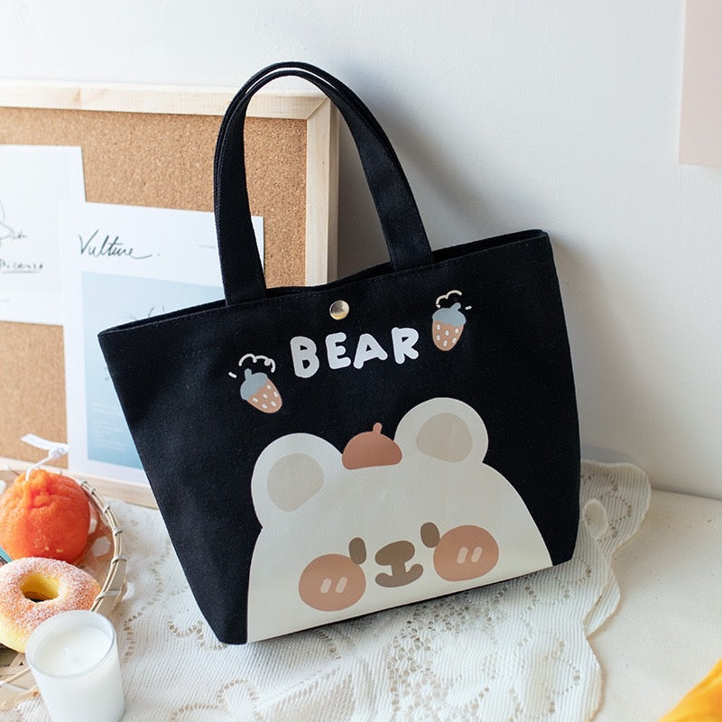 GUCSELECTED(B1798) กระเป๋าถือมินิ ʕ•ᴥ•ʔ BEAR สไตล์มินิมอลลายการ์ตูนมี6สี